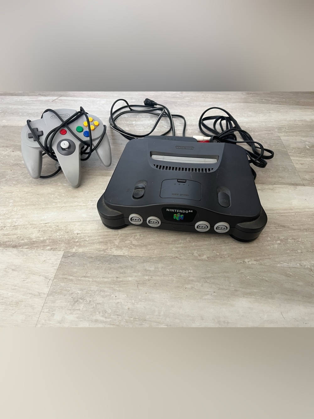 Nintendo N64 Black Console with Gray Controller